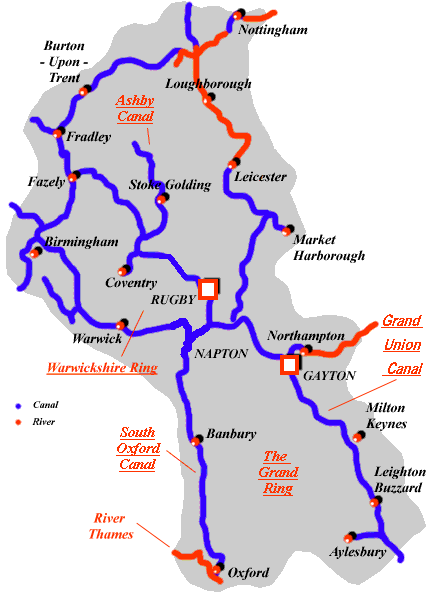 south midlands canal map