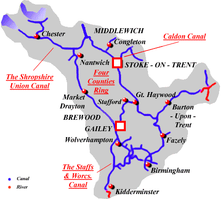 canals of the north midlands map