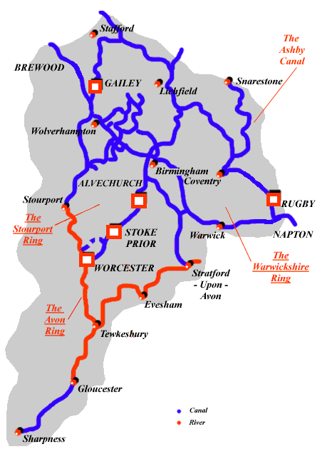 Canals of west midlands map